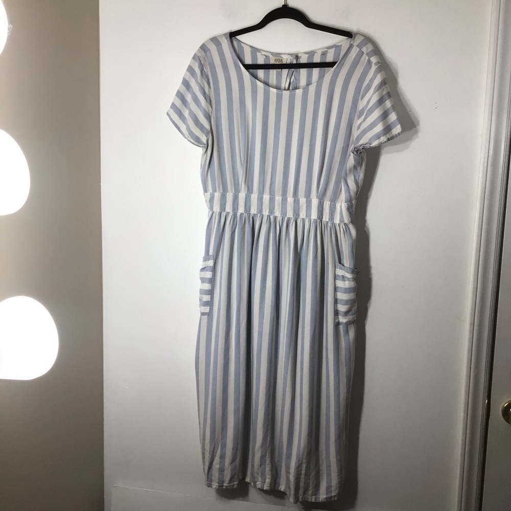 ANA A New Approach Large Linen Dress Stripe
